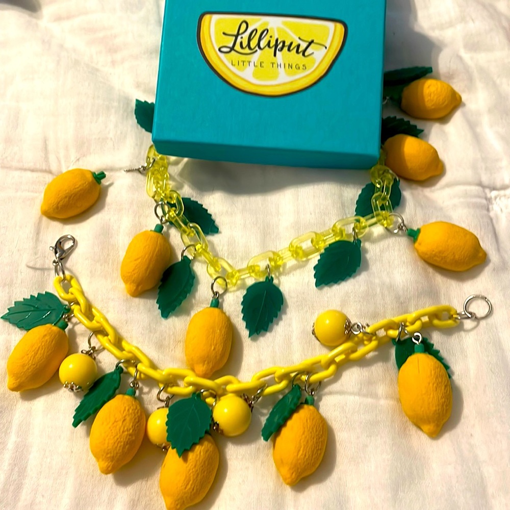 Lilliput Lemon Necklace and Bracelet Set - AS IS